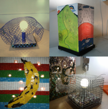 Atelier enfant recyclage / création des lampes